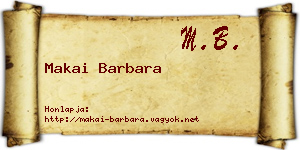 Makai Barbara névjegykártya